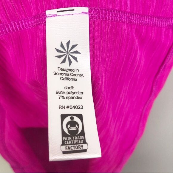 ATHLETA | Chi Shadow Stripe Bright Pink Skinny Racerback Tank Women’s Size XS - Picture 10 of 11